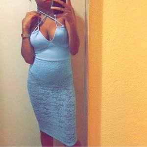 Baby blue lace dress